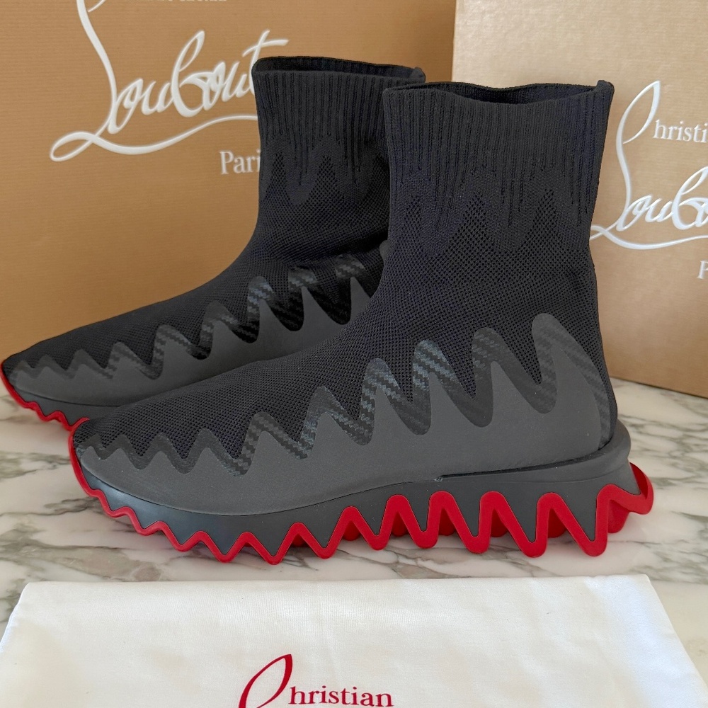 Christian Louboutin 3221229 Men's Sharky Sock Uomo maille, Euro 44
